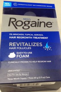 McNeil Rogaine Foam Mens 3 Month Hair Regrowth Treatment SEALED 11