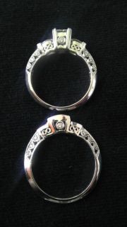 Tacori Platinum Engagement Ring w Platinum Wedding Band Size 6