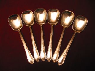 Meadowbrook Silverplate Ice Cream Spoons 1881 Rogers Flatware 1936 Set