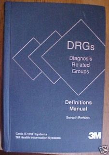 DRGS Diagnosis Related Groups Definitions Manual 3M