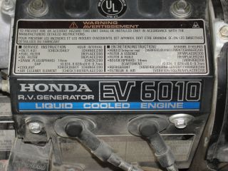 Honda EV 6010 Generator with Liquid Cooled Honda 12 2 HP Gas Engine