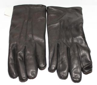 Ralph Lauren Purple Label Black Cashmere Leather Gloves