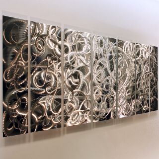 Modern Abstract Corporate Metal Wall Art Sculpture Silver Controlled