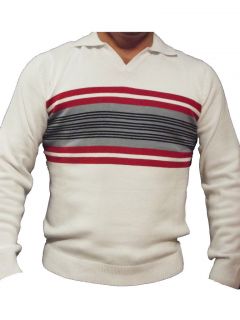 Sergio Tacchini Knitted Wash Pullover Mens New White Superb