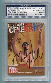MICHAEL PHELPS SIGNED CARD PSA DNA OLYMPIC USA SWIMMING AUTOGRAPH