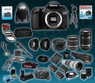 Canon EOS 60D 7 Lens DSLR Camera Package 55 200mm 18 55mm 50mm BRAND