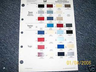 1989 GM Tracker Mercury Tracer Mex Color Chips Brochure