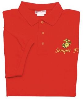 Marine Corps Semper Fi Polo Shirts Embroidered