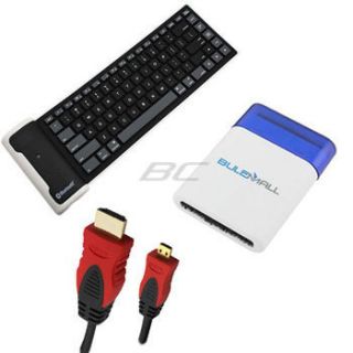 Playbook Micro HDMI to HDMI Bluetooth Wireless Keyboard Brush