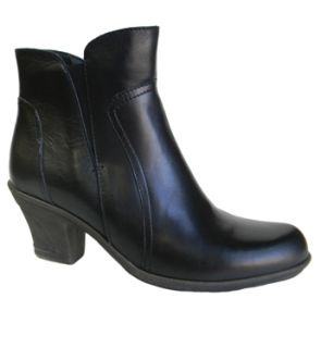 Eric Michael Womens Hattie Leather Side Zip Ankle Boots 54008 Black