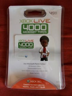 4000 Microsoft Points Card Xbox New
