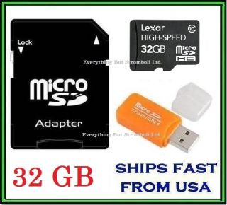 LEXAR 32GB CLASS 10 MICRO SD HC CARD HIGH SPEED 32GIG TF WITH ADAPTER