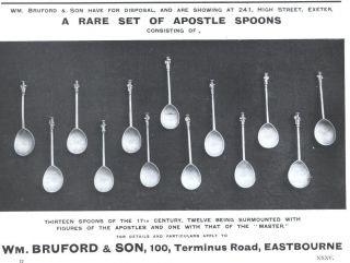 1914 Q Ad Bruford Son Thirteen Apostle Master Spoons