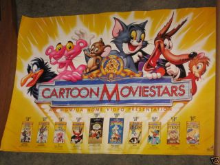 Bugs Bunny Pink Panter MGM 1988 VHS Movie Poster 26x36