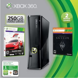 Microsoft Xbox 360 Slim Latest Model Holiday Bundle 250 GB Black