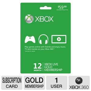 Microsoft Xbox Live Gold Subscription Card
