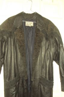 Savage Womens Trench Genuine Leather Jacket Coat Size M Fully Lined RN