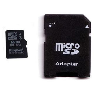 Kingston 16GB microSD Memory Card SD Adapter Class 4 Cellphone Camera