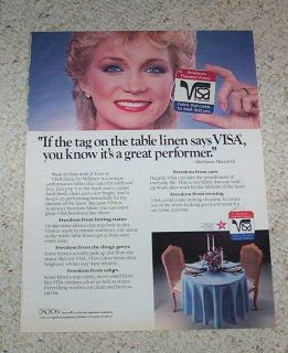 1984 Ad Page Barbara Mandrell Milliken Visa Fabric Vintage Advertising