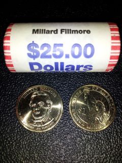 2010 P President Millard Fillmore Presidential Golden Unc Dollar Roll