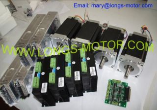 Stepper Motor 1600oz Driver 4 Pcs Power Supply CNC Router Mill