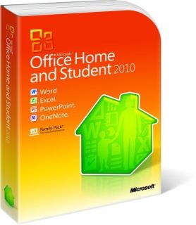 Microsoft Office Home and Student 2010 PC Version New Retail Box 3pc