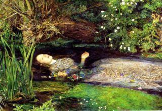 Ophelia Shakespeare by John Millais Repro Paper Canvas