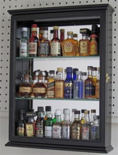 Mini Liquor Bottle Display Case Cabinet Shadow Box