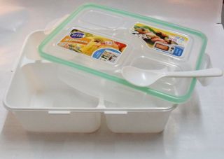 Box Plastic Food Sushi Salad Storage Container Case Lock Microwave