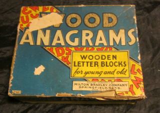 Wood Anagrams Milton Bradley 1937 Vintage Game Free US Shipping