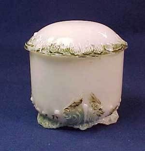 Old Milk Glass Covered Dresser or Powder Box