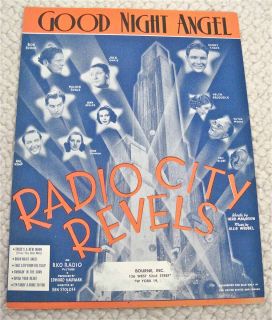 1937 Radio City Revels Milton Berle Movie Sheet Music XLNT
