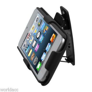 Apple iPod Touch 5th Gen Hybrid Case Cover BLACK Belt Clip Stand