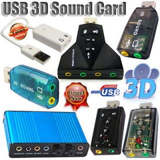 Channel USB External Audio Sound Card For Mic Headphone