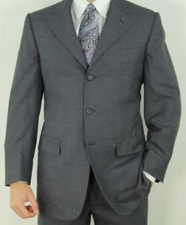 STEFANO RICCI* $7500 Charcoal Gray Pinstripe 3Btn Wool Ultra
