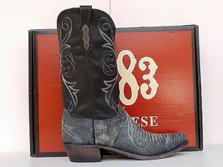 Lucchese Cowboy Boots Mens 1883 Black & Charcoal Lizard