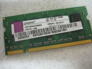 Kingston 1GB (1 x 1GB) DDR2 PC6400 Laptop Memory ACR128X64D2S80?0C6