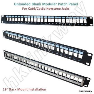 24 Port 1U Blank Modular keystone Patch Panel   19 Rack Mount