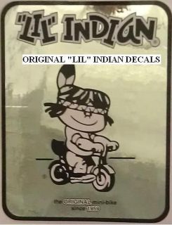 Original LIL Indian Mini Bike Number Plate Decal, Silver