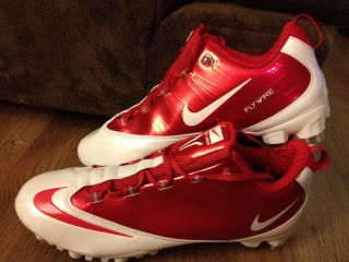 Brand New Nike ZM Vapor Carbon Fly TD Mens White/Red Football Cleats