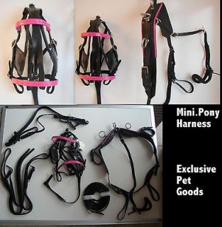 Mini Pony Harness Black Patent Leather PINK Accent Driving Horse