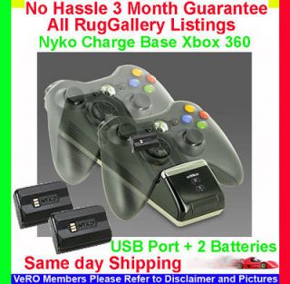 Base S for Xbox 360 Game 2 Rechargeable Batteries USB Port 86074 A50