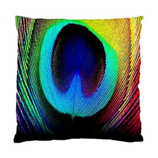 PEACOCK LEAF BLUE YELLOW SCATTER CUSHION CASE/COVER~NeW~BEDROOM LOUNGE
