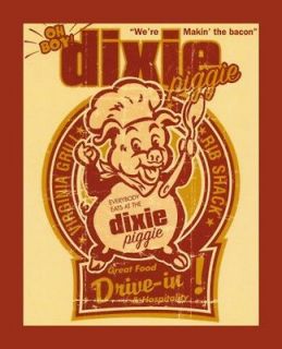 Magnet Image of Dixie Piggie Drive In Pig Ribs Grill Bacon Food