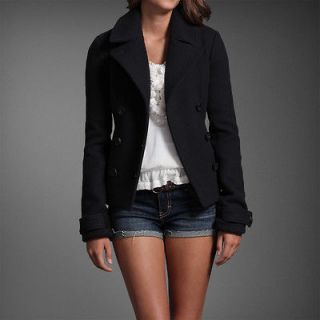 ABERCROMBIE & FITCH NWT womens navy blue wool coat jacket sz Small