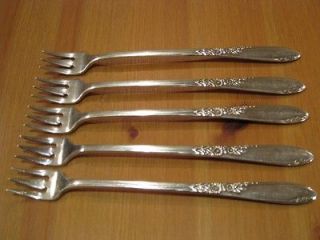 Silver Seafood Forks COUNTRY LANE 1954 Oneida Wm. A. Rogers (QTY: 5)