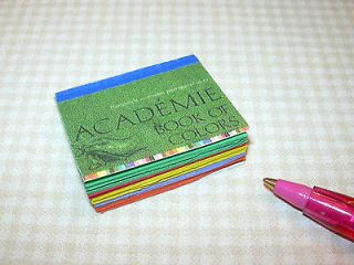 Miniature Academie Book of Construction Paper/Blue DOLLHOUSE