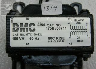 DMC MTC100 22L Transformer 100 VA 208 to 24 Volt
