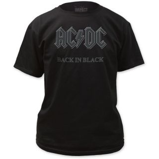NEW AC/DC Back In Black Rock & Roll Name Logo Music Young Adult Size T