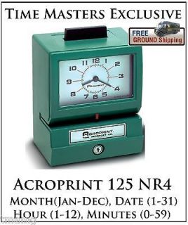 New Heavy Duty Acroprint 125NR4 Employee Payroll Time Clock *FREE